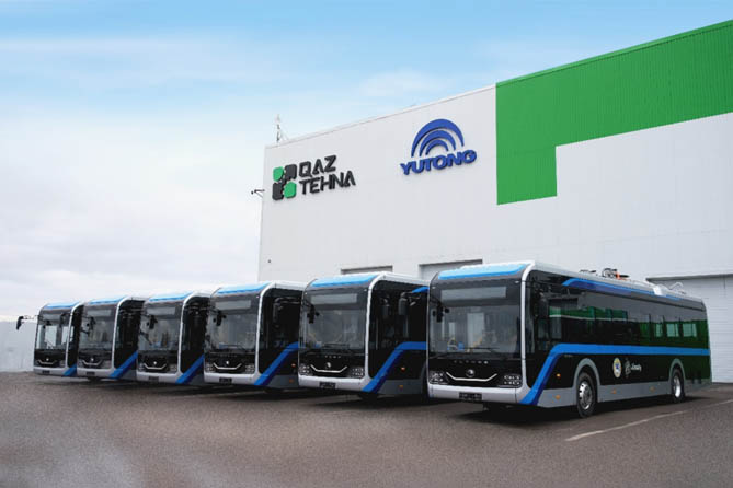 “一帶一路”再上新！百輛宇通雙源無軌電車批量交付哈薩克斯坦